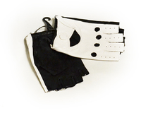Женские водительские перчатки черно-белые размер 7,5